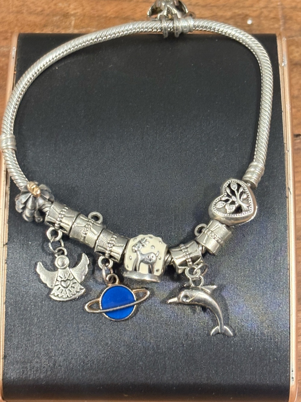 Pandora Silver Charm Bracelet WITH 7 charms included